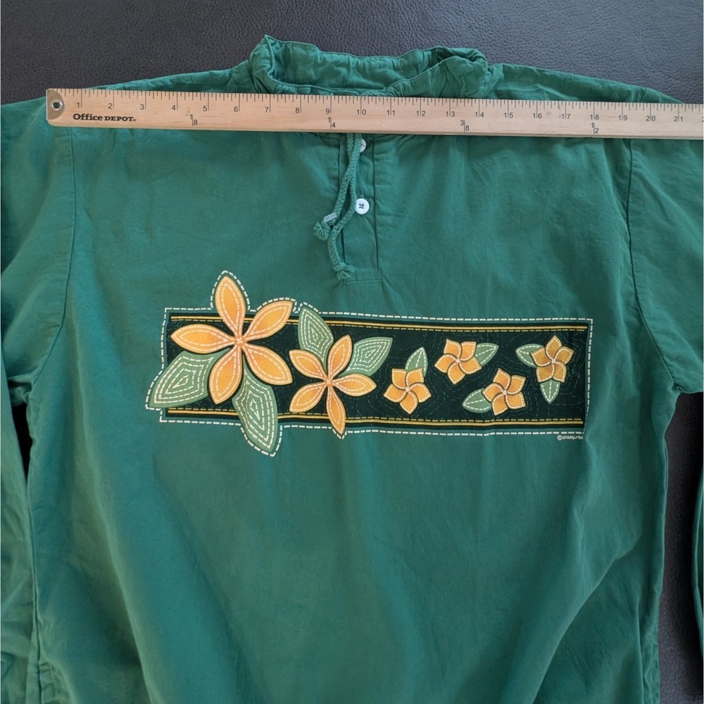 NEW Crazy Shirts Hawaiian Pullover Shirt Lightweight Shacket Green Dyed Small - Picture 4 of 16